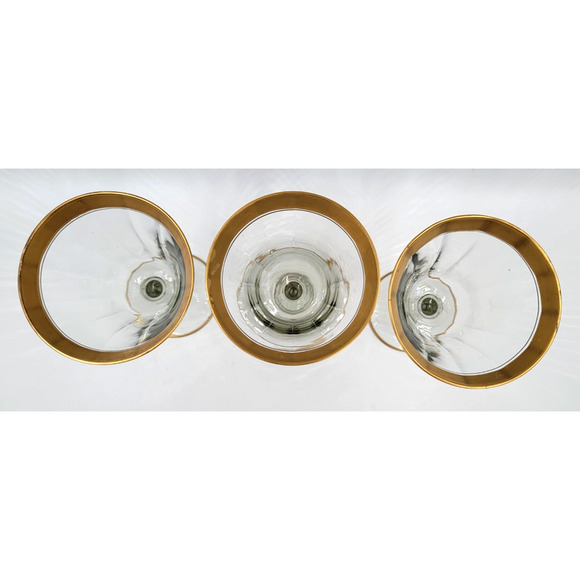Tiffin Franciscan Minton Gold Rim Water Goblet Wine Glass 22K Gold Trim Set of 3 - Picture 5 of 8